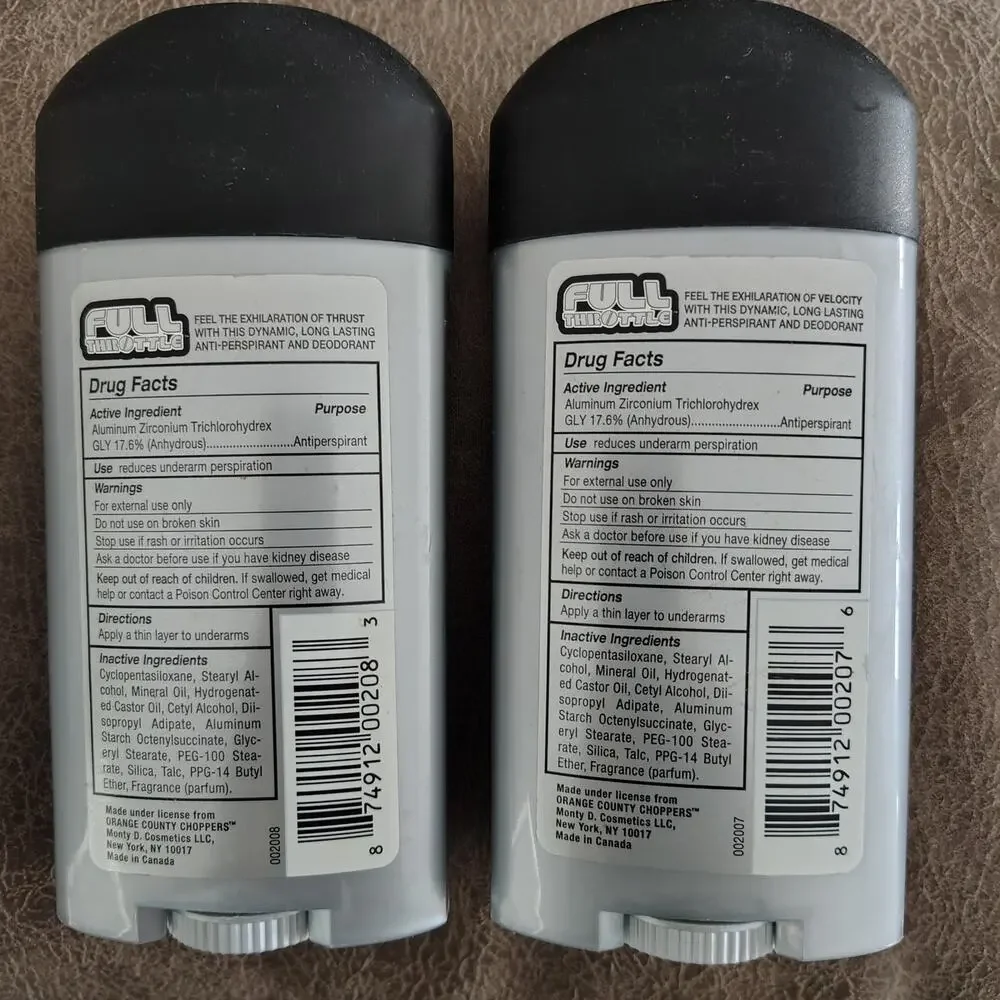 Full Throttle Velocity Mens Anti-Perspirant Deodorant OC Choppers 2.5oz New Read